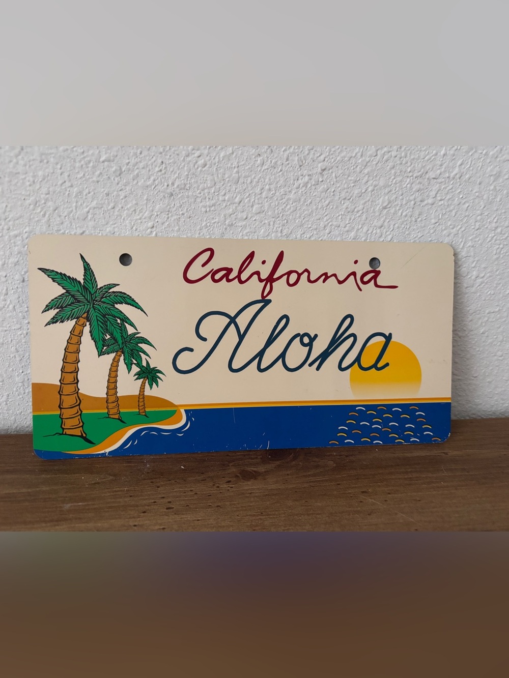 California Aloha Decorative Sign - Cream and Blue